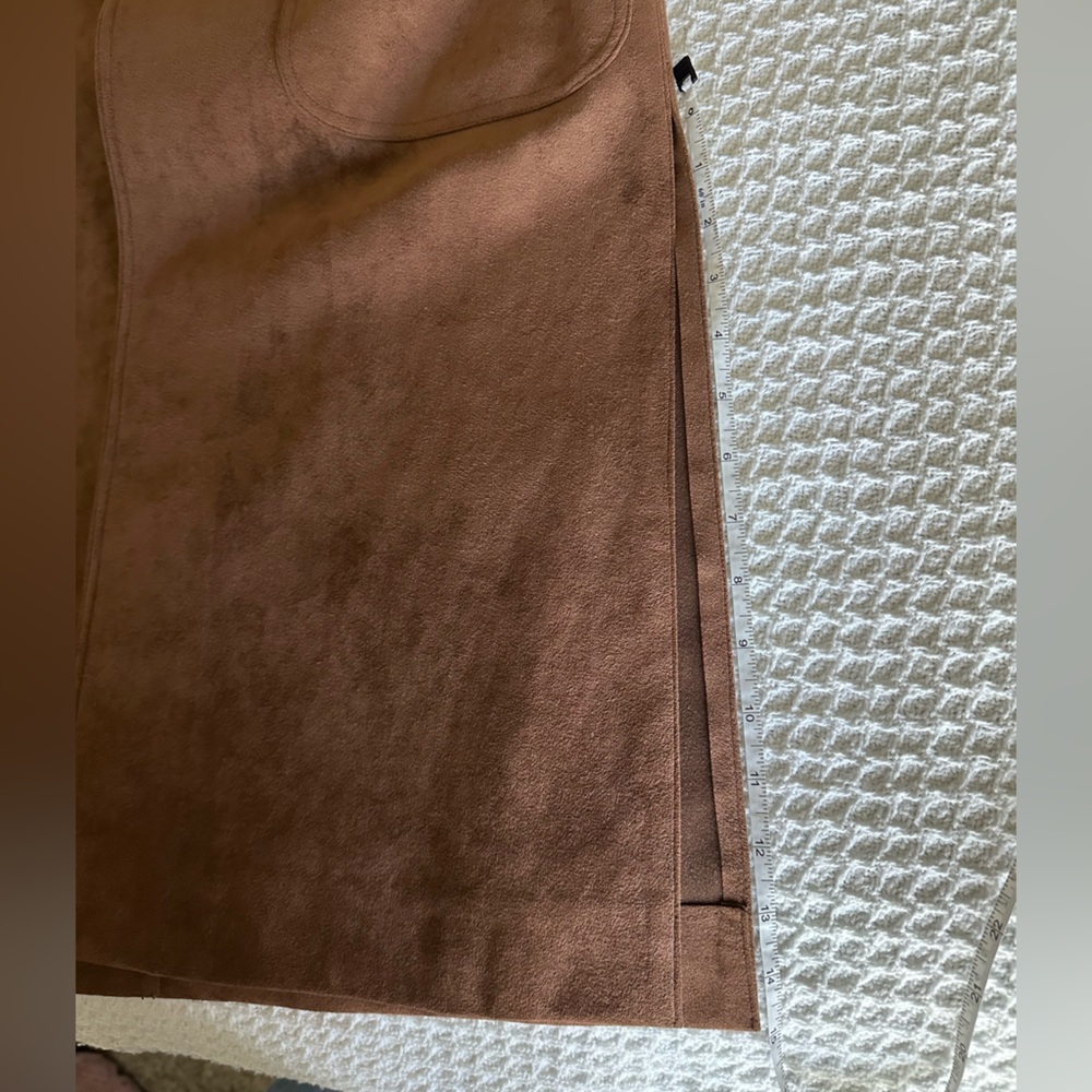 Vera Maxwell Vegan Suede Brown Trench Coat - Picture 5 of 7